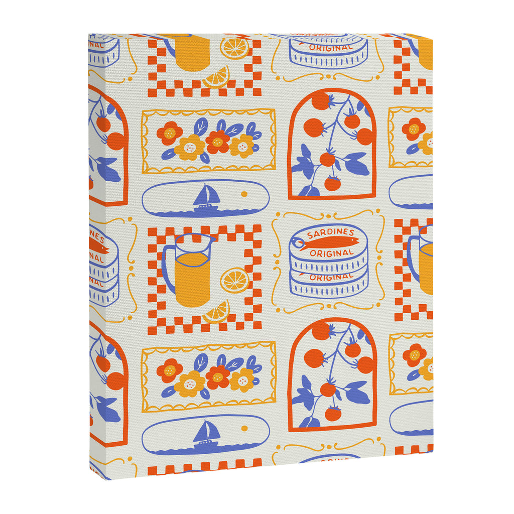 Summer vacation patchwork art pattern Canvas Print Gallery Image 8