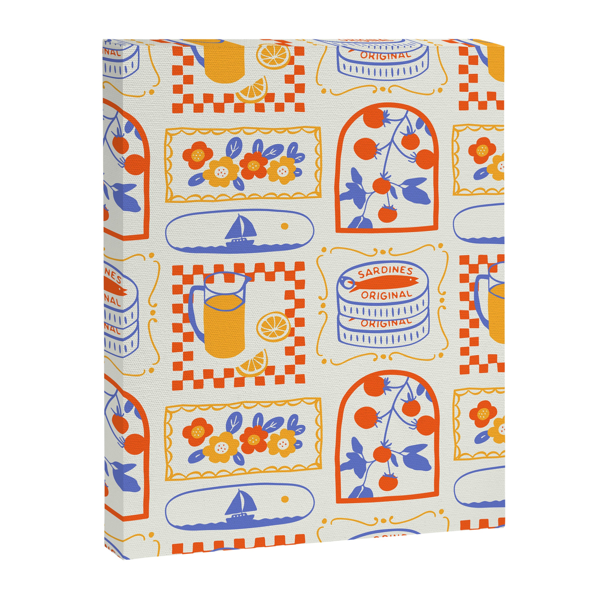 Summer vacation patchwork art pattern Canvas Print Gallery Image 8