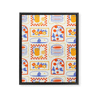 Summer vacation patchwork art pattern Framed Canvas Print Gallery Image 8