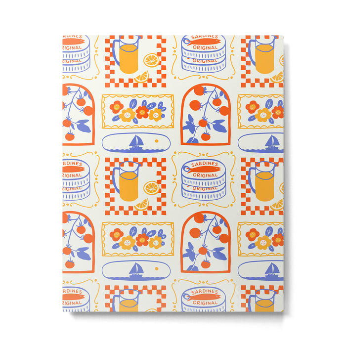 Summer vacation patchwork art pattern Metal Print Gallery Image 1