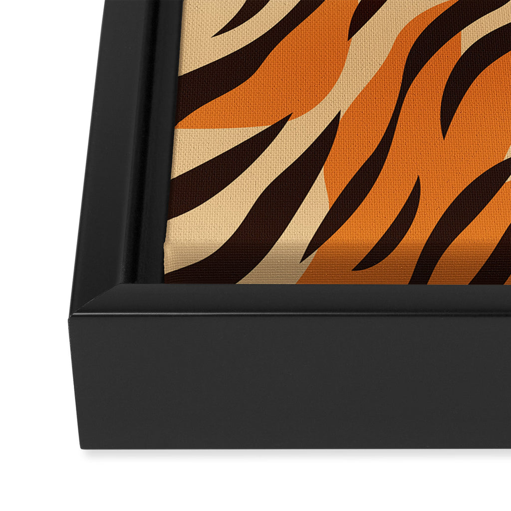 Tiger stripe animal print art pattern Framed Canvas Print Gallery Image 3