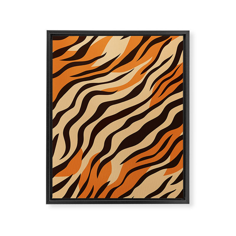 Tiger stripe animal print art pattern Framed Canvas Print Gallery Image 8