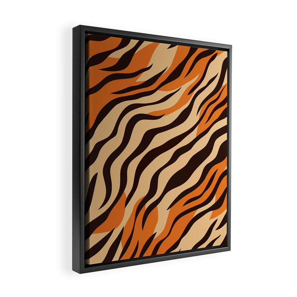 Tiger stripe animal print art pattern Framed Canvas Print Gallery Image 2