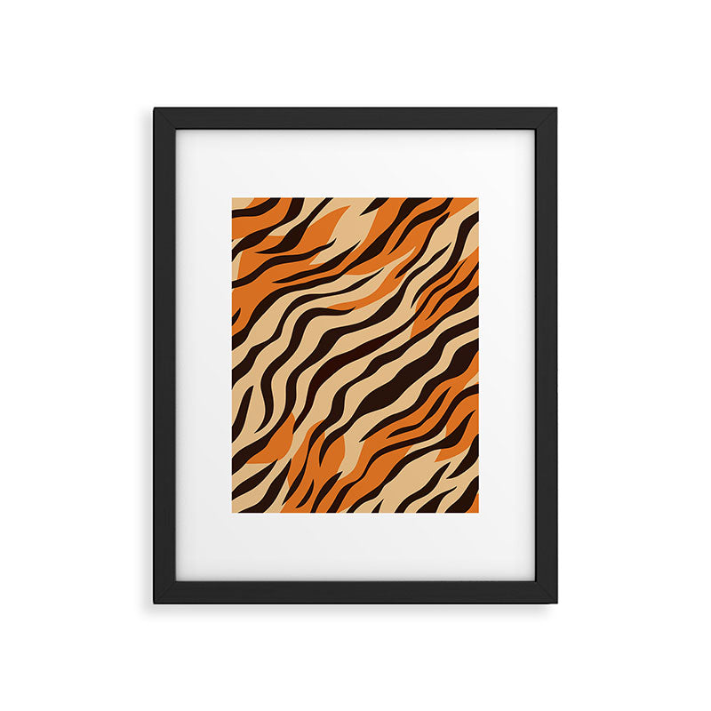 Tiger stripe animal print art pattern Framed Art Print Gallery Image 6