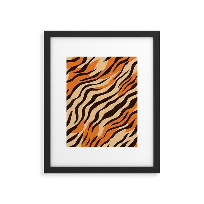Tiger stripe animal print art pattern Framed Art Print Gallery Image 1