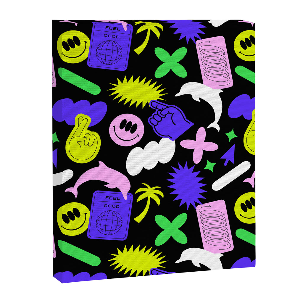 Trendy y2k sticker art pattern Canvas Print Gallery Image 8