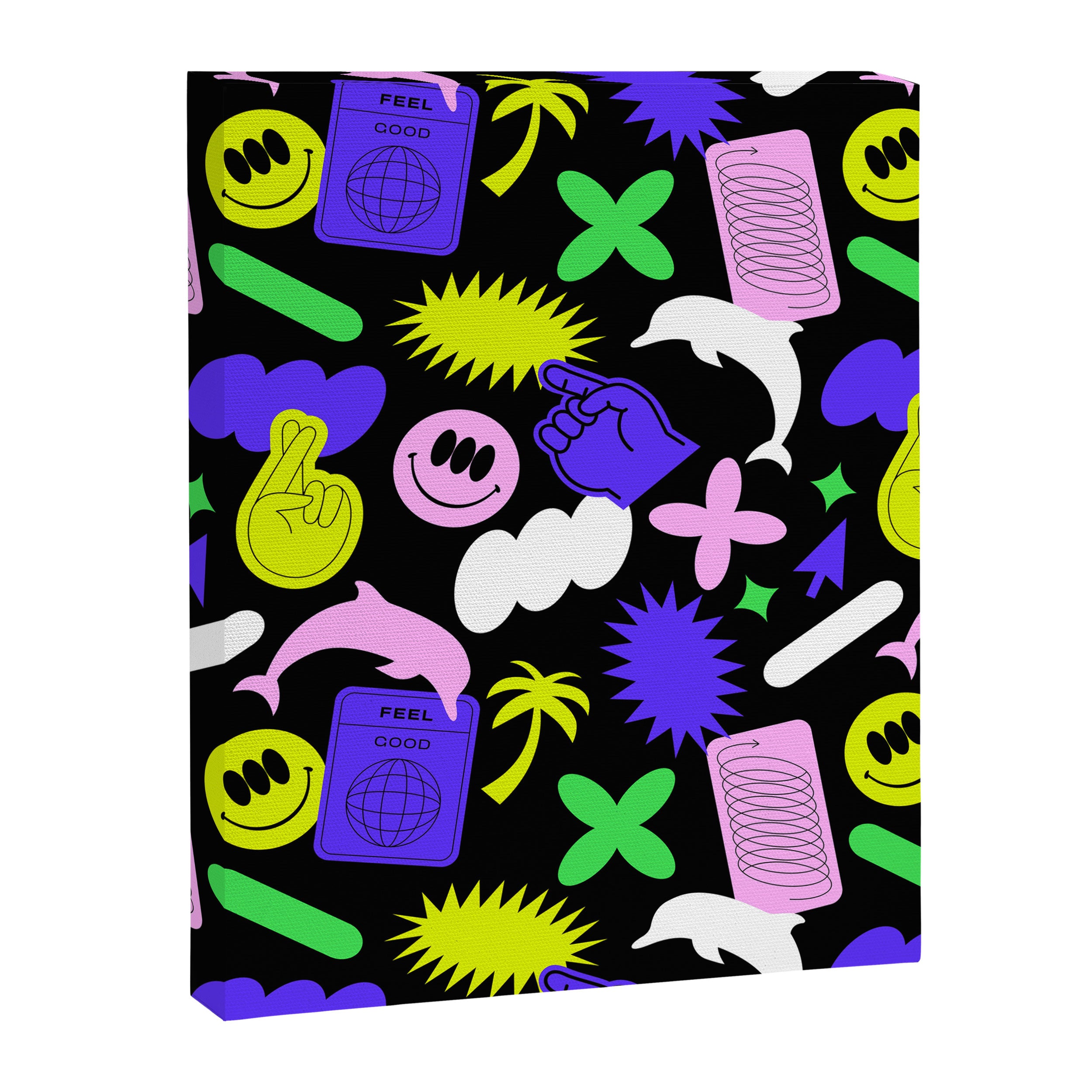 Trendy y2k sticker art pattern Canvas Print Gallery Image 8