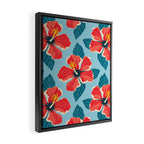 Tropical hibiscus summer flower art pattern Framed Canvas Print Gallery Image 2