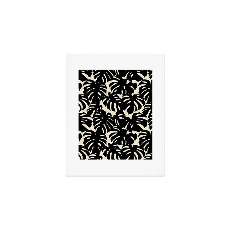 Tropical monstera plant leaf art pattern Art Print Gallery Image 1