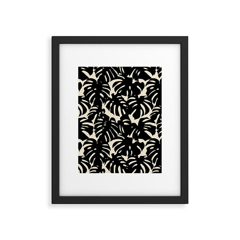 Tropical monstera plant leaf art pattern Framed Art Print Gallery Image 6