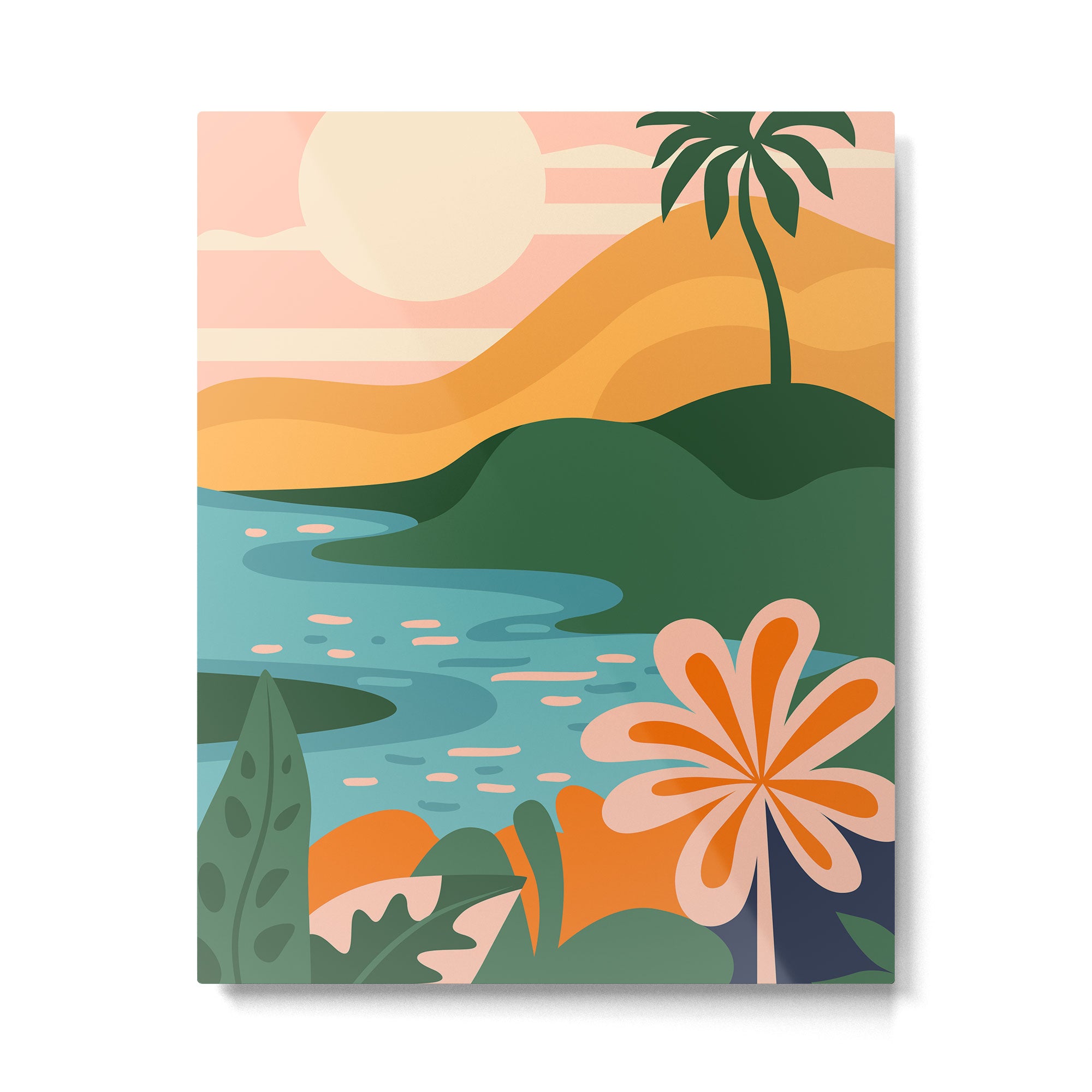 Tropical summer beach nature landscape art Metal Print Gallery Image 4