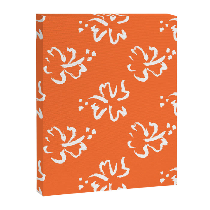 Tropical summer flower pattern art Canvas Print Gallery Image 1