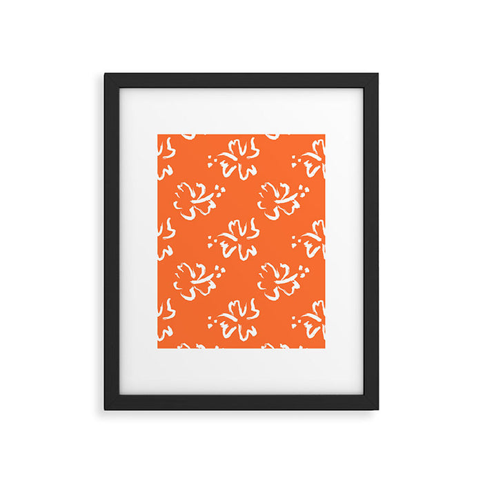 Tropical summer flower pattern art Framed Art Print Gallery Image 1