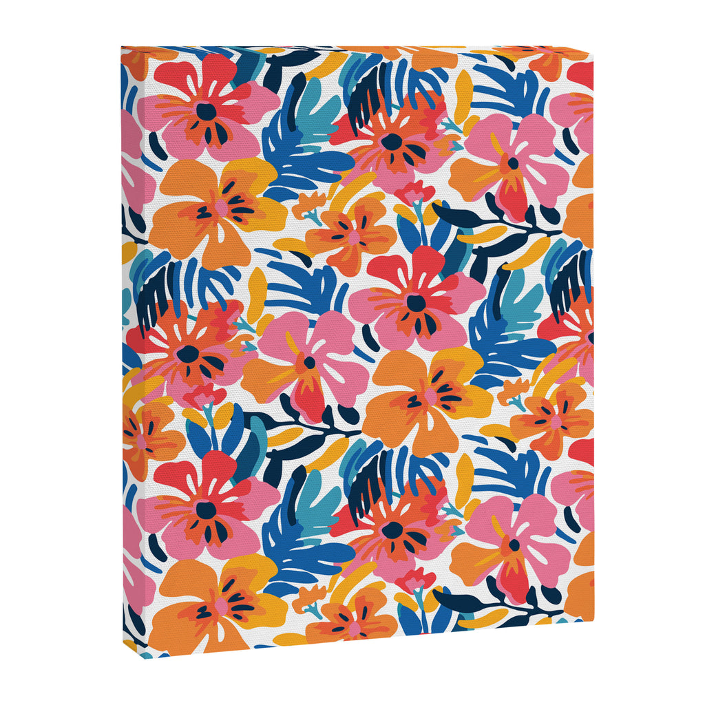 Tropical watercolor flower nature art pattern Canvas Print Gallery Image 8