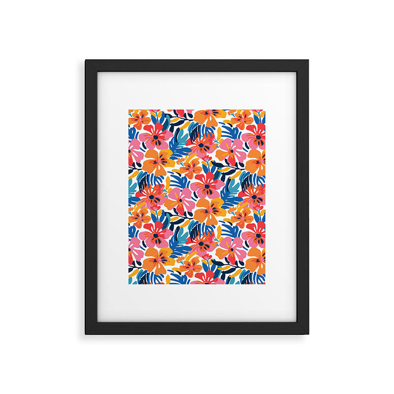 Tropical watercolor flower nature art pattern Framed Art Print Gallery Image 6