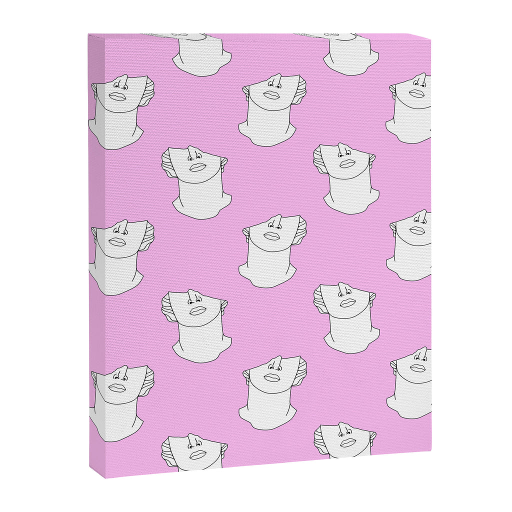 Vaporwave greek statue doodle pattern Canvas Print Gallery Image 8