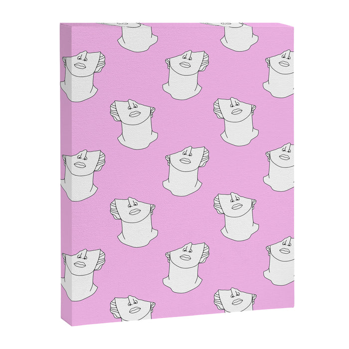 Vaporwave greek statue doodle pattern Canvas Print Gallery Image 1