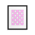 Vaporwave greek statue doodle pattern Framed Art Print Gallery Image 6
