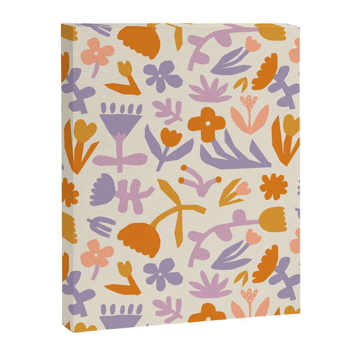 Vintage abstract flower art pattern Canvas Print Gallery Image 1