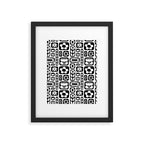 Vintage black and white floral art pattern Framed Art Print Gallery Image 6