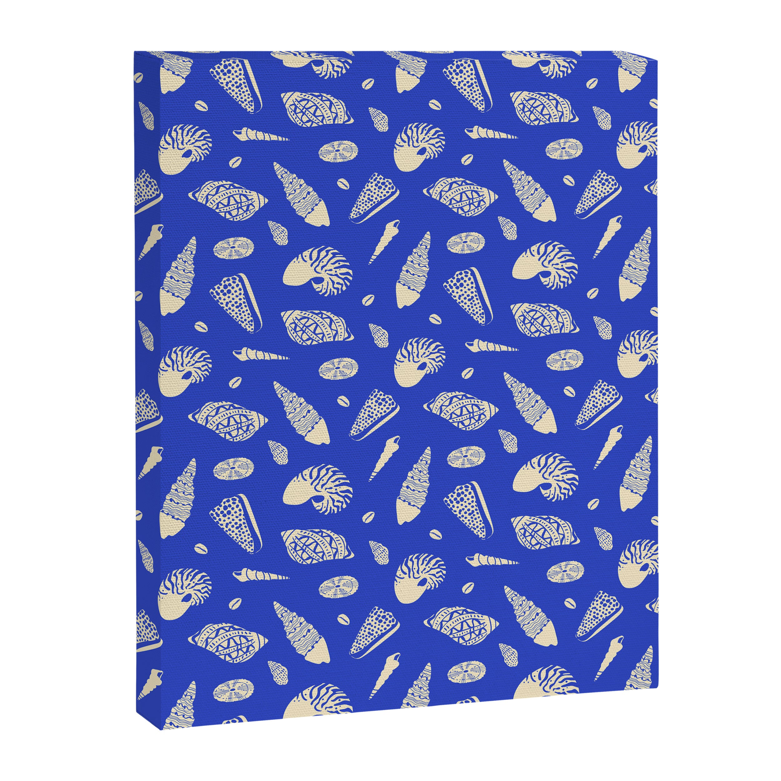 Vintage blue sea shell summer art pattern Canvas Print Gallery Image 8