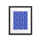 Vintage blue sea shell summer art pattern Framed Art Print Gallery Image 6