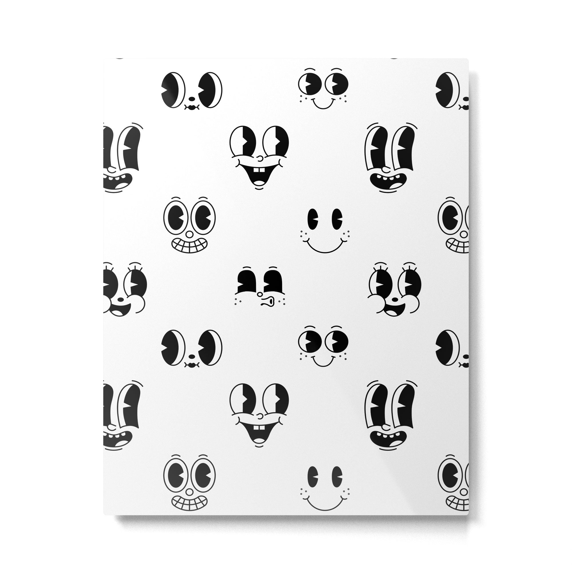 Vintage cartoon mascot face doodle pattern Metal Print Gallery Image 6
