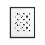 Vintage cartoon mascot face doodle pattern Framed Art Print Gallery Image 6