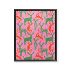 Vintage christmas deer animal art pattern Framed Canvas Print Gallery Image 8