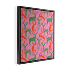 Vintage christmas deer animal art pattern Framed Canvas Print Gallery Image 2