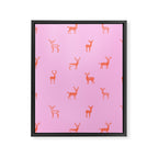 Vintage christmas deer animal pattern art Framed Canvas Print Gallery Image 8