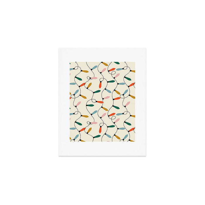 Vintage christmas lights art pattern Art Print Gallery Image 1