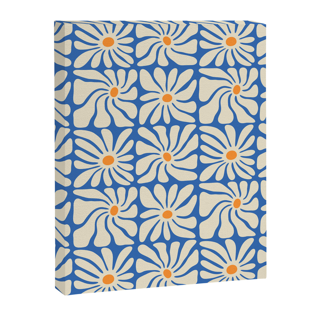 Vintage daisy flower art pattern Canvas Print Gallery Image 8