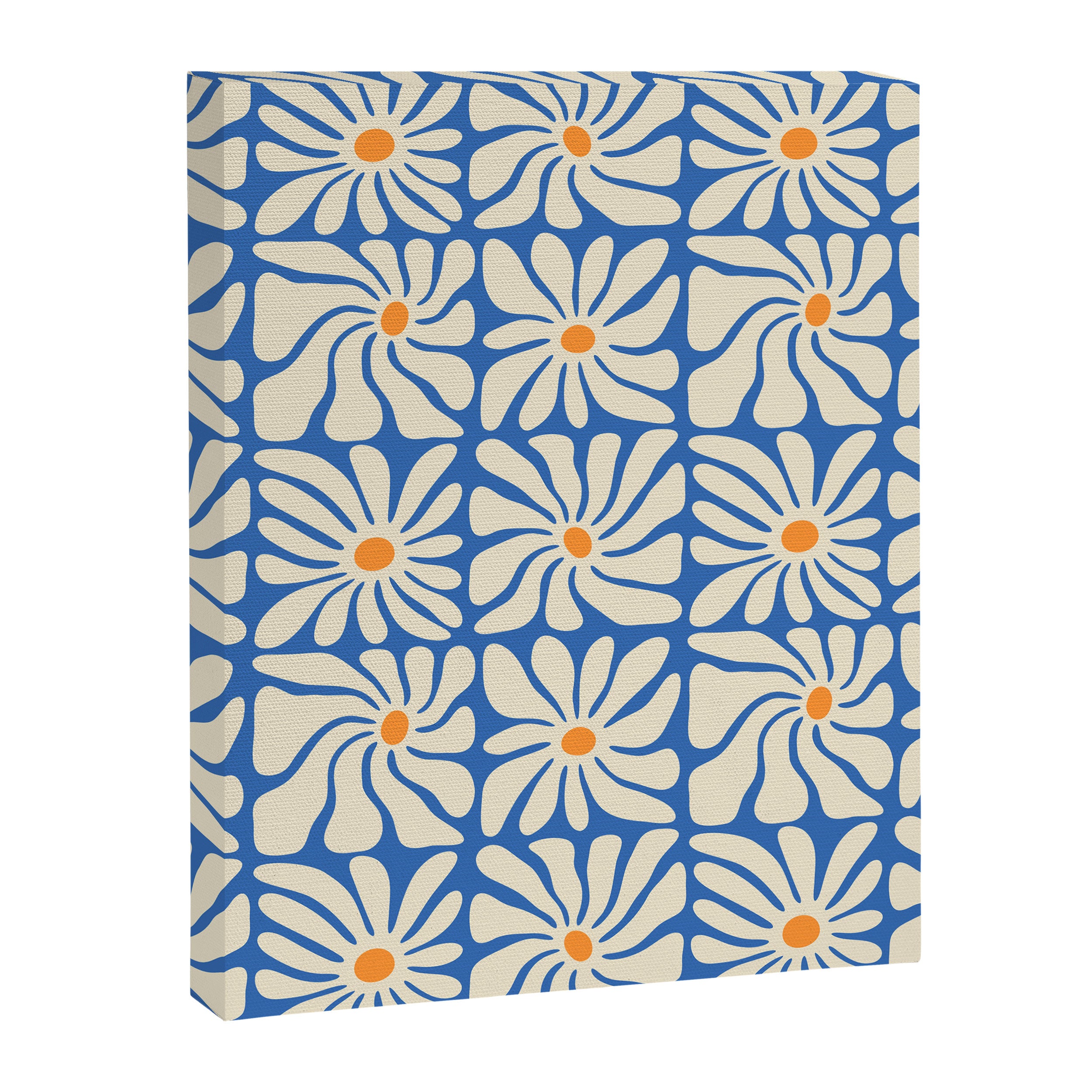 Vintage daisy flower art pattern Canvas Print Gallery Image 8