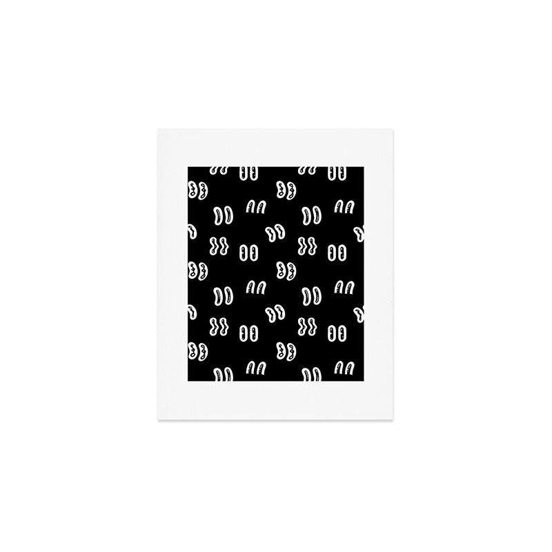 Vintage eye cartoon pattern Art Print Gallery Image 1