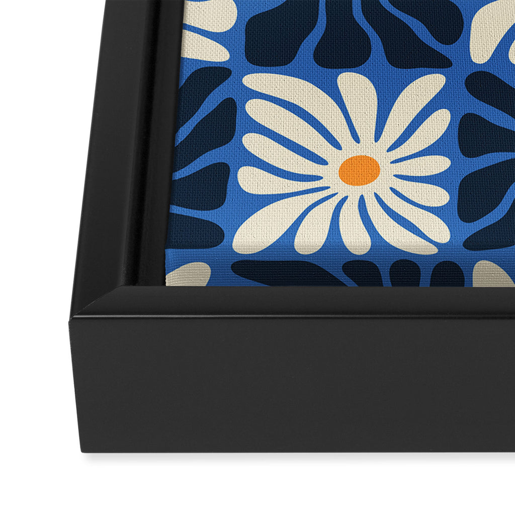 Vintage flower art pattern Framed Canvas Print Gallery Image 3