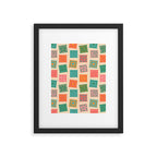 Vintage flower postage stamp pattern Framed Art Print Gallery Image 6