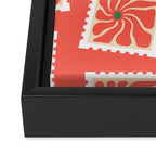 Vintage flower postage stamp pattern Framed Canvas Print Gallery Image 3