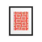 Vintage flower postage stamp pattern Framed Art Print Gallery Image 6