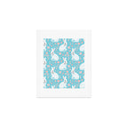 Vintage flower rabbit spring art pattern Art Print Gallery Image 1