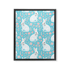 Vintage flower rabbit spring art pattern Framed Canvas Print Gallery Image 8