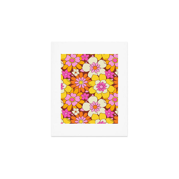 Vintage hand drawn flower art pattern Art Print Gallery Image 1