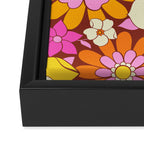 Vintage hand drawn flower art pattern Framed Canvas Print Gallery Image 3