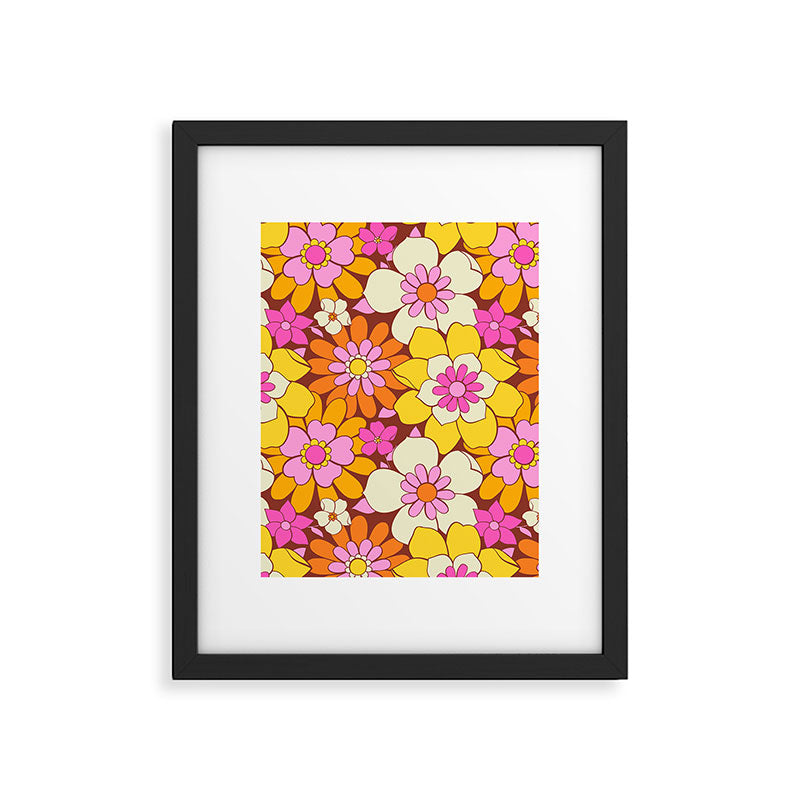 Vintage hand drawn flower art pattern Framed Art Print Gallery Image 6