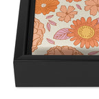 Vintage hand drawn flower art pattern Framed Canvas Print Gallery Image 3
