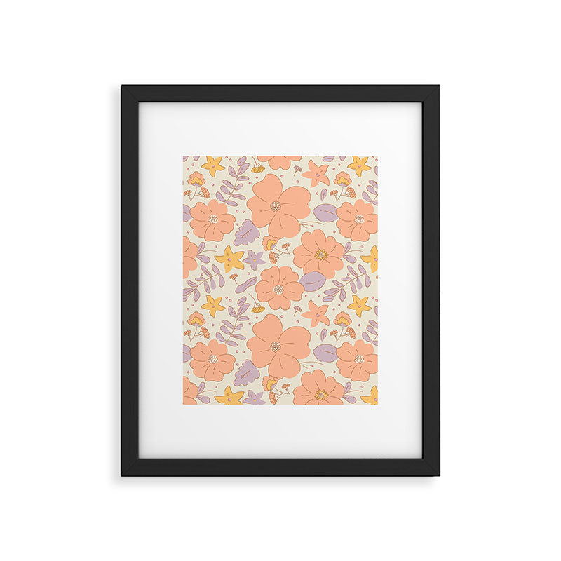 Vintage hand drawn flower art pattern Framed Art Print Gallery Image 6