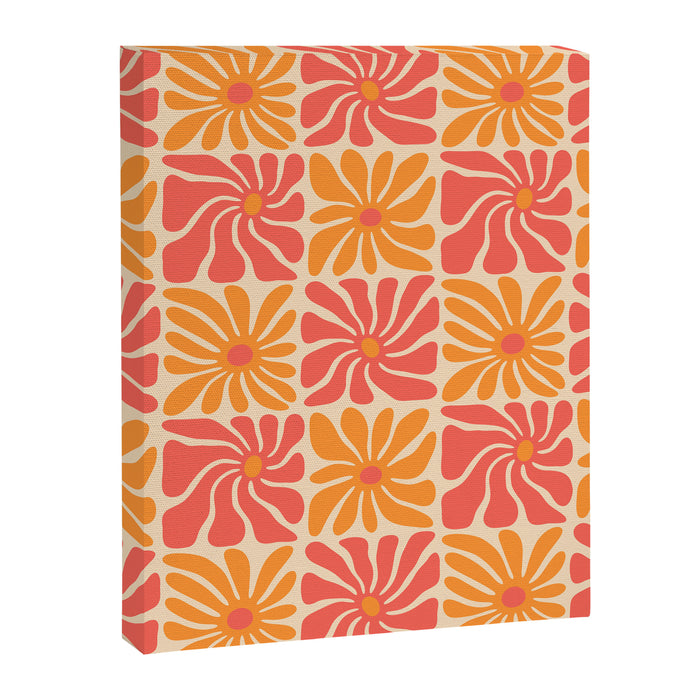 Vintage hippie flower art pattern Canvas Print Gallery Image 1