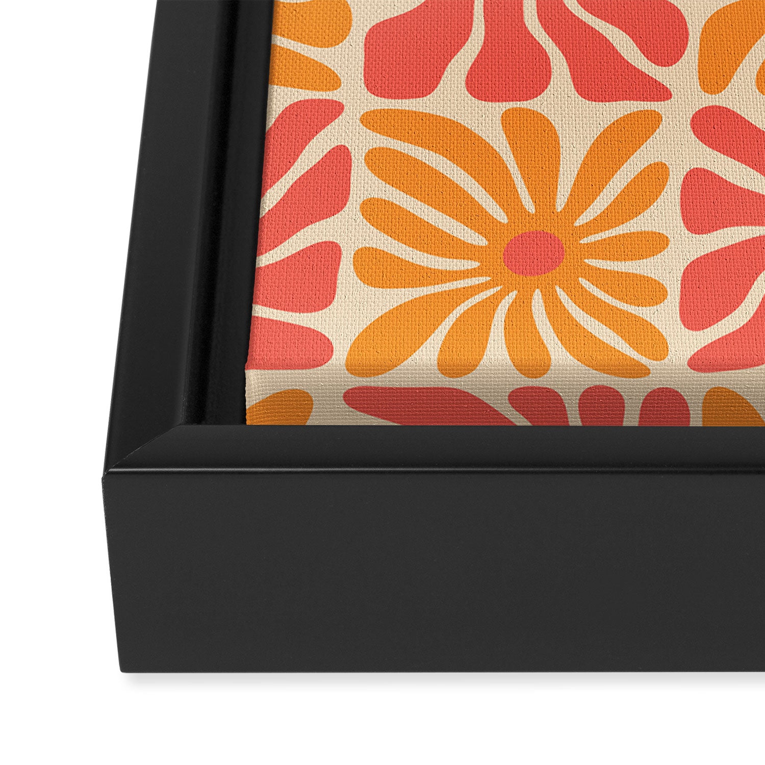 Vintage hippie flower art pattern Framed Canvas Print Gallery Image 3