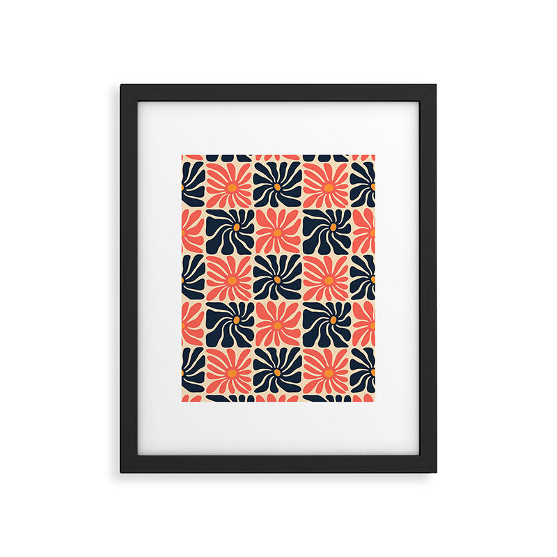 Vintage hippie flower art pattern Framed Art Print Gallery Image 6