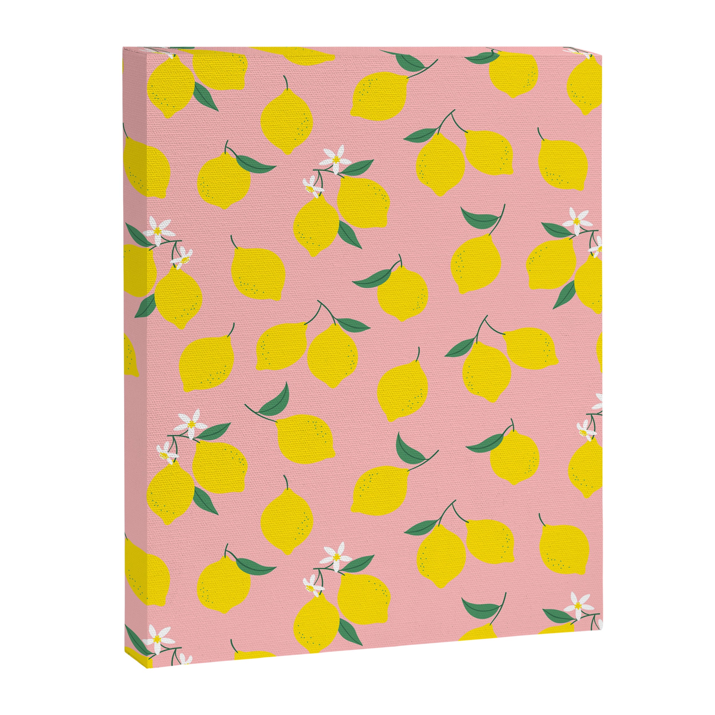 Vintage lemon fruit branch cartoon pattern Canvas Print Gallery Image 8